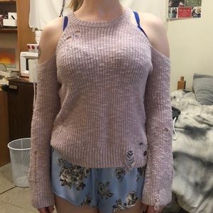 Cold shoulder sweater